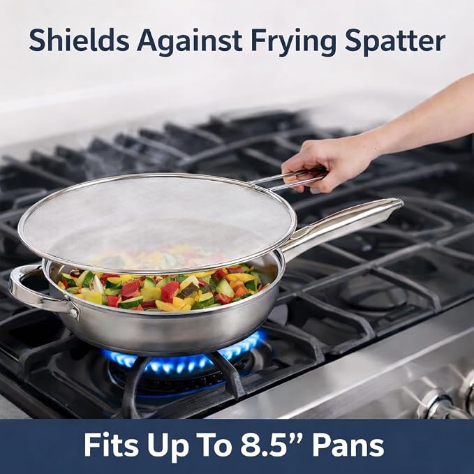 HIC Kitchen Splatter Screen, 18/8 Stainless Steel - Image 2