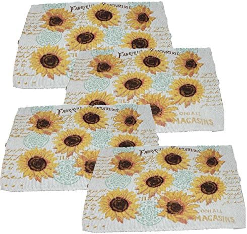 Sunflower Kitchen Decor Sets Featuring Sunflower Placemats, Sunflower