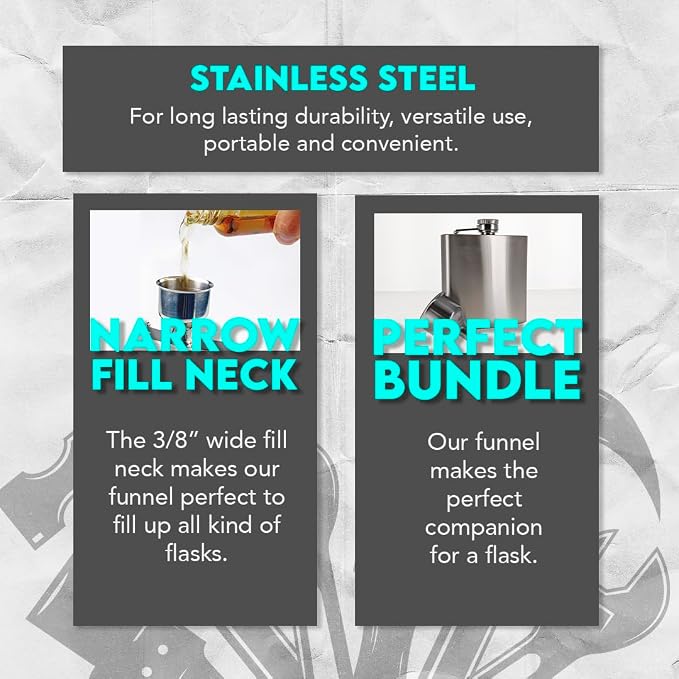 SE Stainless Steel Funnel for Flasks Bottles and Mini Bottles, Small Steel - Image 7
