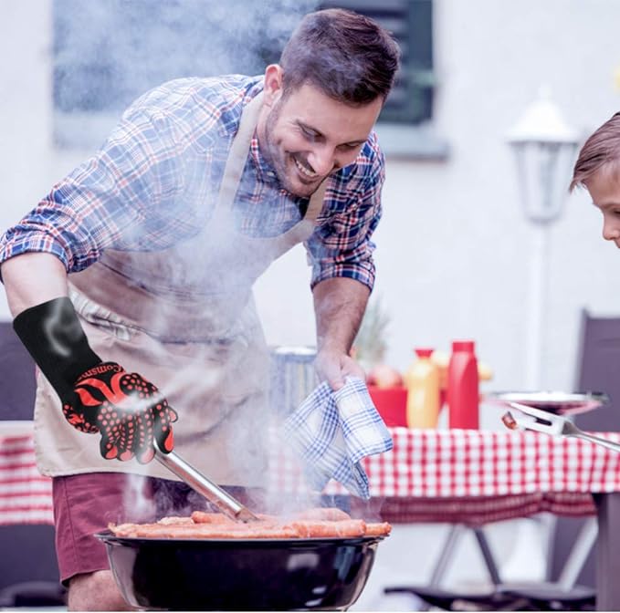 Comsmart BBQ Gloves, 1472 Degree F Heat Resistant Grilling Gloves Silicone - Image 6
