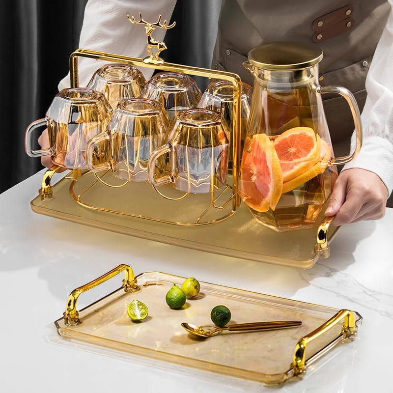 1.7 Liter/58oz Glass Pitcher with Lid Water Carafe Jug with Spout