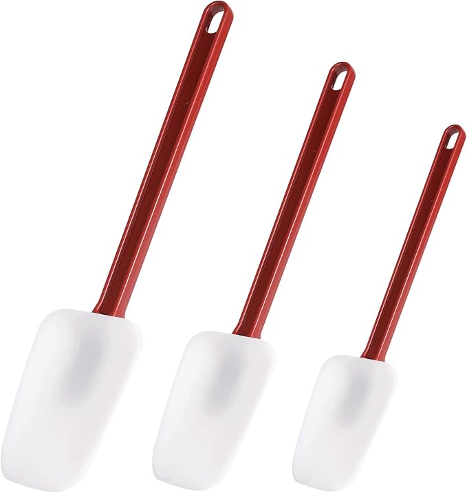 Silicone Rubber Spoonulas Pack of 3, Commercial Silicone Spoonulas, Commercial by Heffiso+Silicone+Utensils