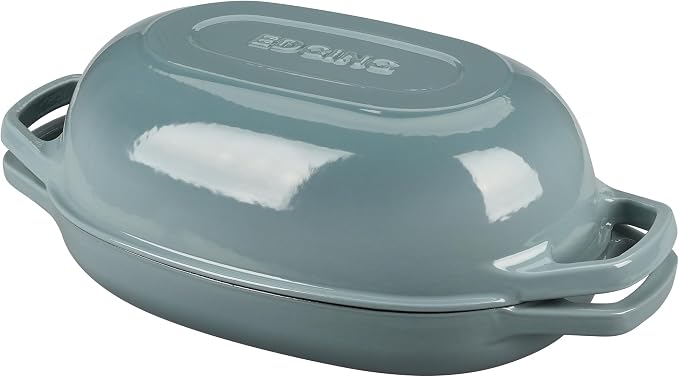 EDGING CASTING Enameled Cast Iron Oval Dutch Oven Pot by EDGINGCOOKWARE