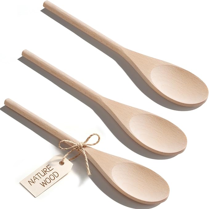 Cooking Wooden Spoons, MORGLES 10-Inch Serving Spoons by Morgles