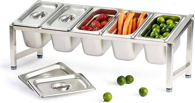 CURTA Expandable 18/8 Stainless Steel Spice Rack Set, NSF Certified, 1-Tier by CURTA