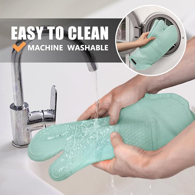 Rorecay 6pcs Oven Mitts and Pot Holders Sets Heat Resistant 500 Degrees - Image 6