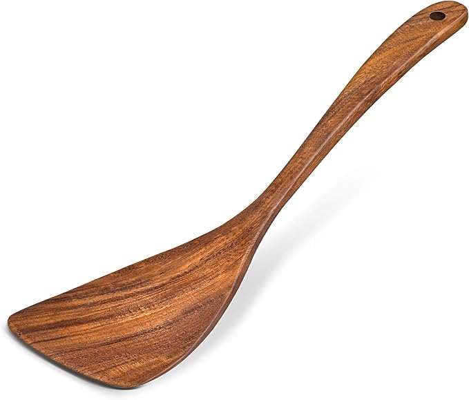 Wooden Spatula for Cooking, Acacia Wood Flat Frying Spatulas, Long Handle by Unknown