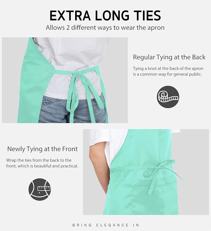Syntus Apron for Men Women, Adjustable Cooking Kitchen Chef Aprons - Image 6
