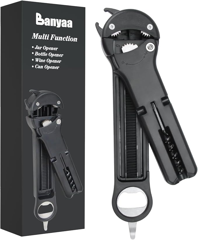 7 in 1 Jar Opener Bottle Opener and Wine Opener by Banyaa