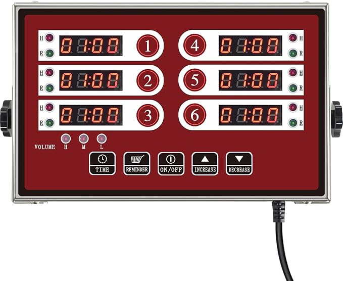 Kitchen Timers for Cooking – 6 Channel Commercial Kitchen Timer Restaurant by YOOYIST