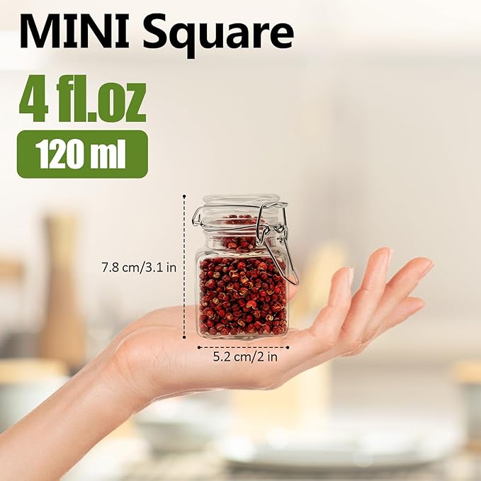 R DRURLCD 20 Pack Small 4 oz Glass Spice Jars - Image 3