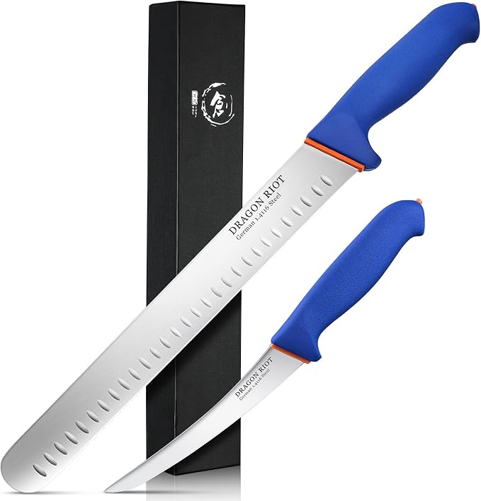 DRAGON RIOT Carving Knife Set for Meat 12 Inche Meat Slicing Knife and Boning by DRAGONRIOT
