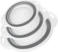 Collapsible Colander 3-Pack Set Space-Saving Foldable Kitchen Strainer by CLUREN