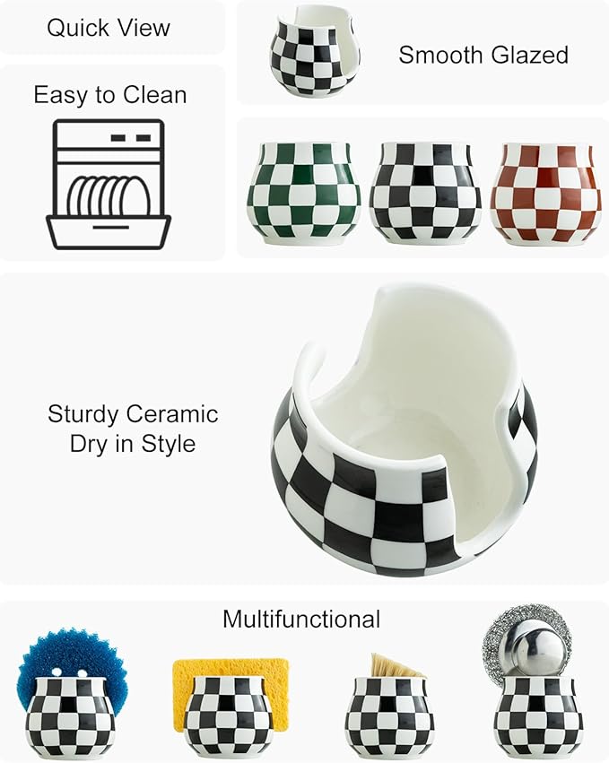 Zoeeker Checkered Sponge Holder - Image 3