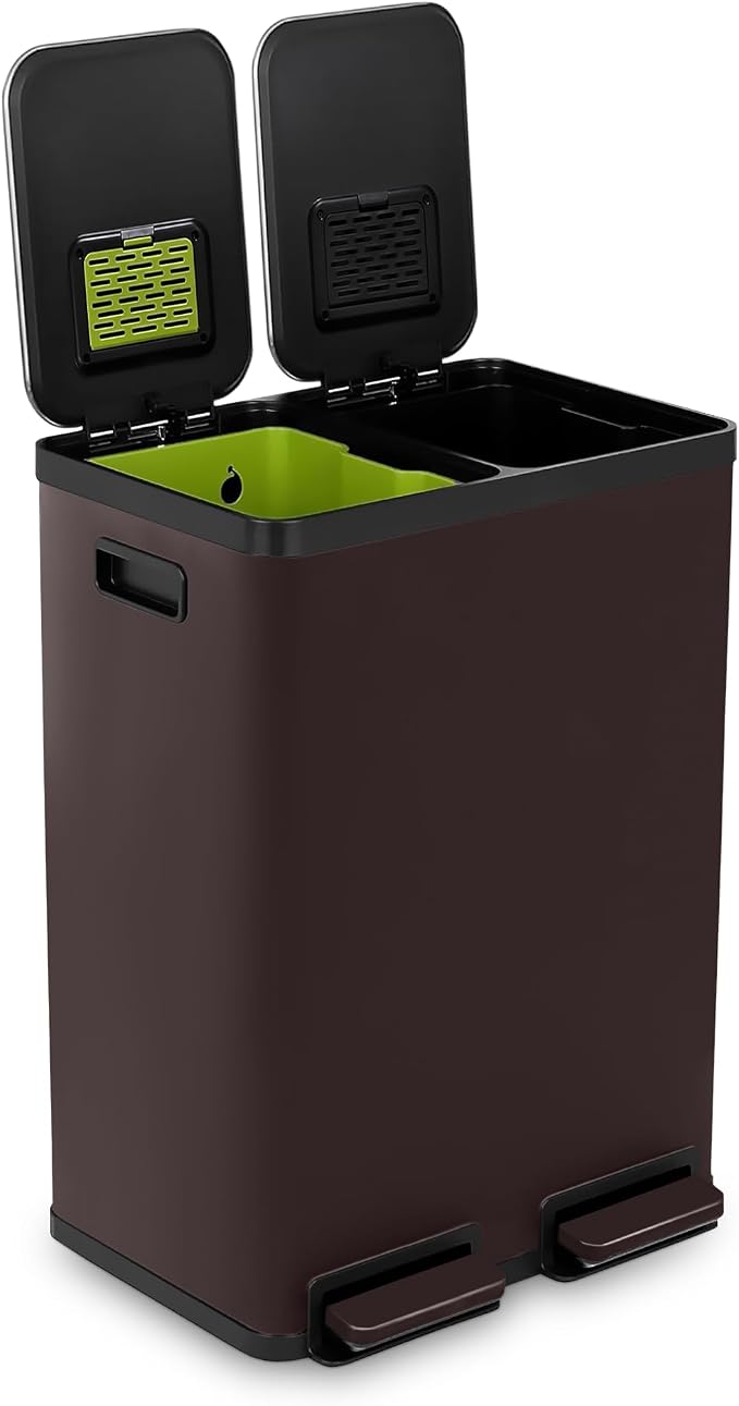 Simpli-Magic 60 Liter / 16 Gallon Rectangular Hands-Free Dual Compartment by Simpli-Magic