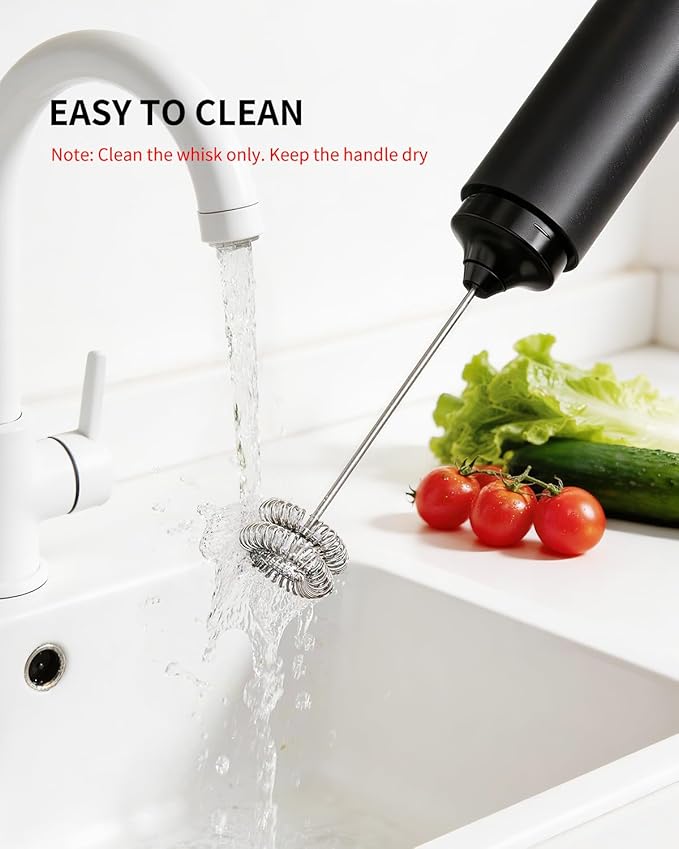 CIRCLE JOY Rechargeable Milk Frother Hanheld, Dual Coil Whisk Head Electric - Image 3