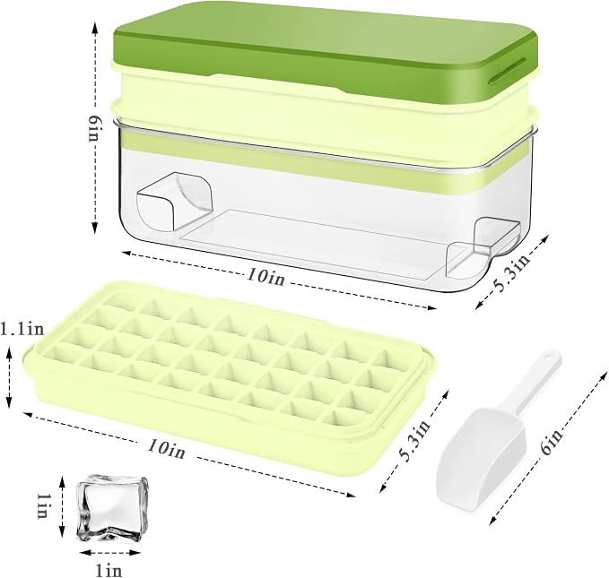 Ice Cube Tray with Lid and Bin, Ice Cube Pop Out Tray, Ice Cube Trays - Image 5