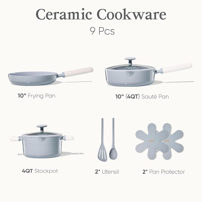 CAROTE Pots and Pans Set Nonstick, Ceramic Cookware Set, PFAS PTFE Free - Image 2