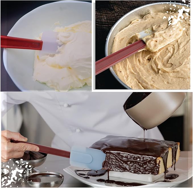 3 PCS Commercial Grade Heat Resistant Silicone Spatulas, 9.5-Inch Rubber - Image 3