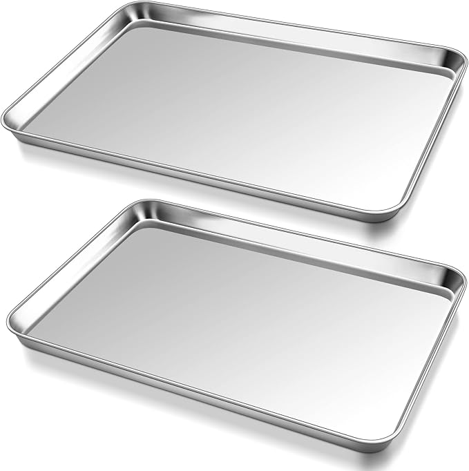 P&P CHEF 17.3 Inch Baking Cookie Sheet, Oven Pan Tray Stainless Steel Sheet Pan by PPCHEF