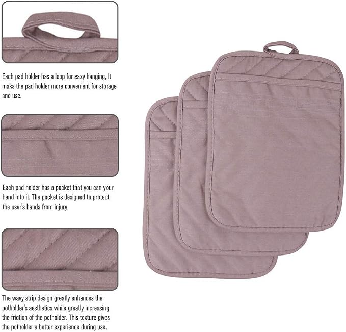 Anyi Pot Holders for Kitchen Heat Resistant, Cotton Hot Pads for Counter Table - Image 2