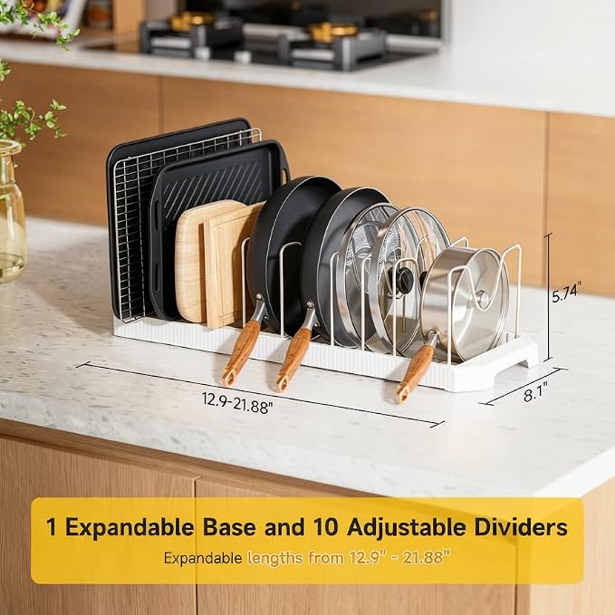 MUDEELA Pots and Pans Organizer under Cabinet, Pot Rack - Image 4