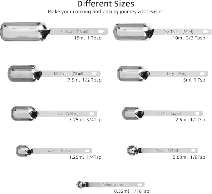 Measuring Cups and Spoons Set, Stainless Steel Measuring Cups Set, Dry 7 - Image 6