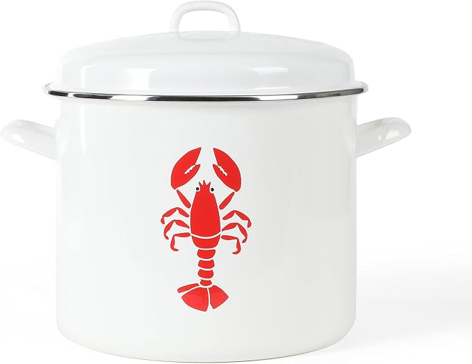 Martha Stewart 16-Quart Enamel on Steel Scratch-Resistant Lobster Stock Pot – by MarthaStewart