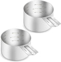 2PCS 1Cup Single Measuring Cup, Etched Inner Scale Stainless Steel Measure Scoop by BERYLER
