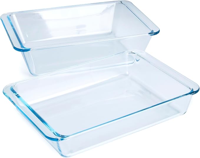 Set of 2 pcs Tempered Glass Baking Dish Set, Deep and Classic Borosilicate - Image 3