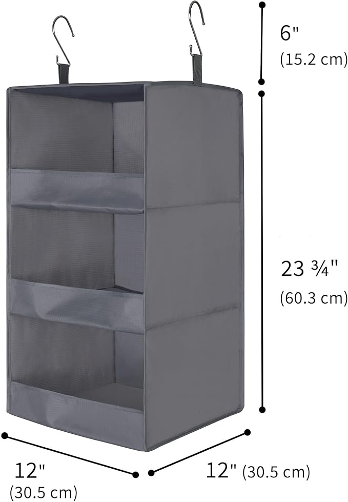 GRANNY SAYS 3-Shelf Hanging Closet Organizer and Storage, Collapsible Hanging - Image 3