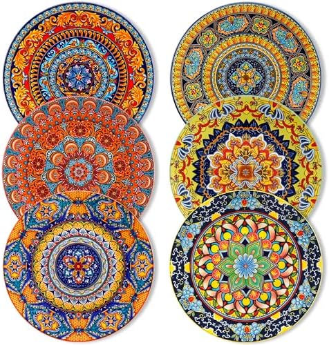 vancasso Colorful Dinner Plates Set of 6, 10.5 Inch Ceramic Kitchen