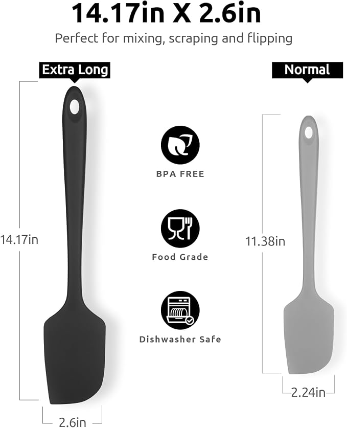 14in Extra Large Silicone Spatula: U-Taste 600ºF Heat Resistant Flexible - Image 2