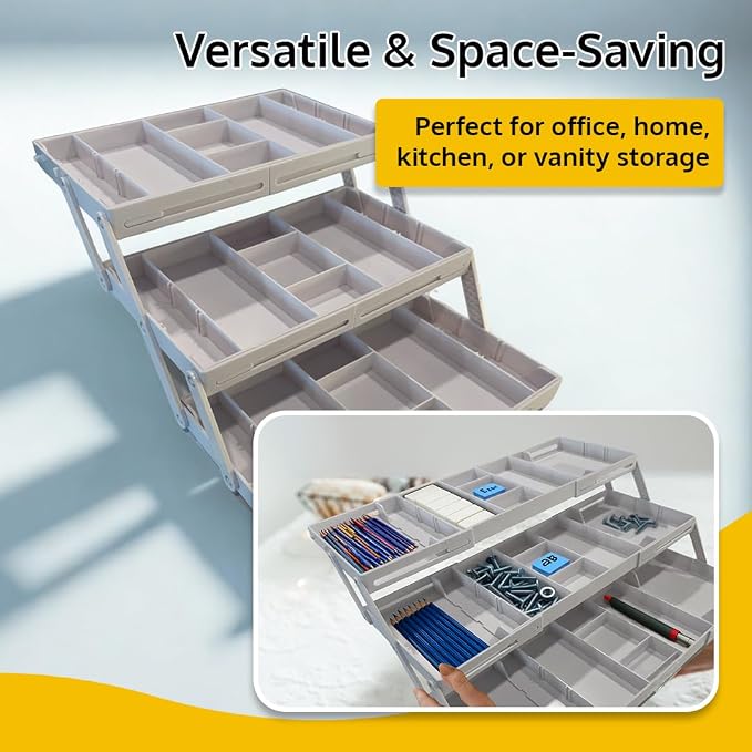 3 Tier Drawer Organizer, Expandable Organizer - Image 4