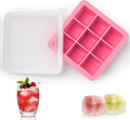 Silicone Ice Cube Tray with Lid, 9x1.3 inch, Small Ice Cube Trays by Aibirui