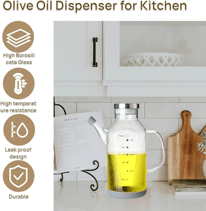 High Borosilicate Glass Oil Bottle-Olive Oil Dispenser - Image 5