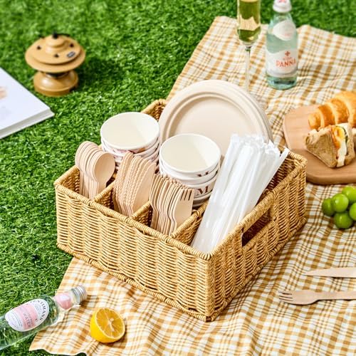 Berdeng Utensil Holder for Party, Paper Plate Dispenser for