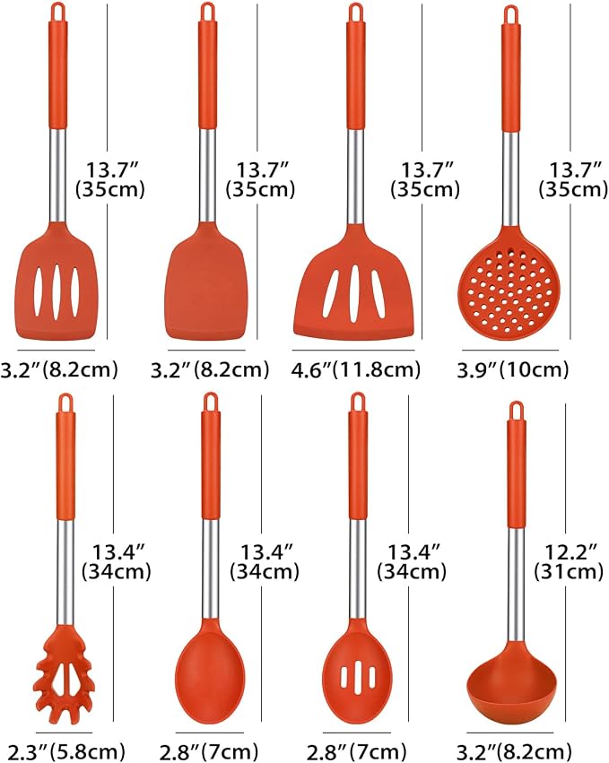 Silicone Cooking Utensil Set, BPA Free Heat Resistant Kitchen Tools - Image 2