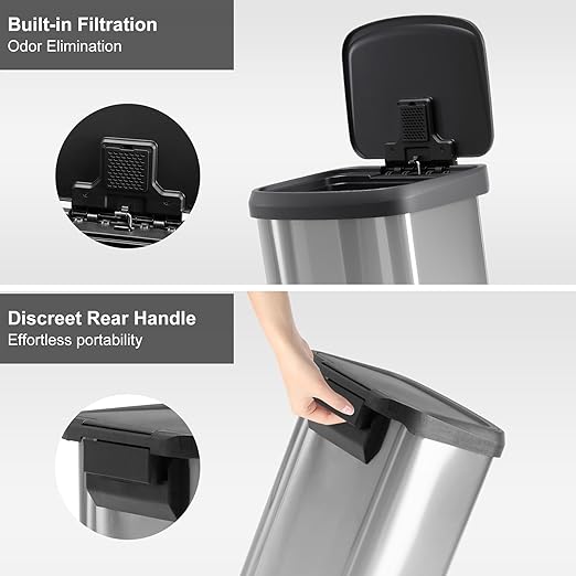 21 Gallon Kitchen Trash Can, Stainless Steel Garbage Can - Image 6