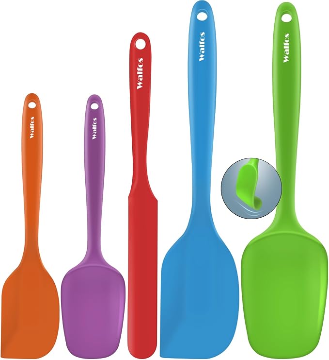 Walfos Silicone Spatula -600°F Heat Resistant Kitchen Scraper Spatulas by Walfos