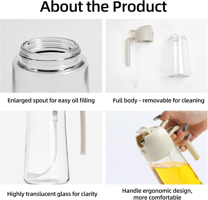 Aovdy 16oz/470ml Glass Olive Oil Sprayer - Image 3