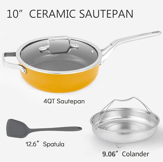 10-Inch Ceramic Non-Stick Cookware Set, 8-in-1 Multifunctional Cookware - Image 3