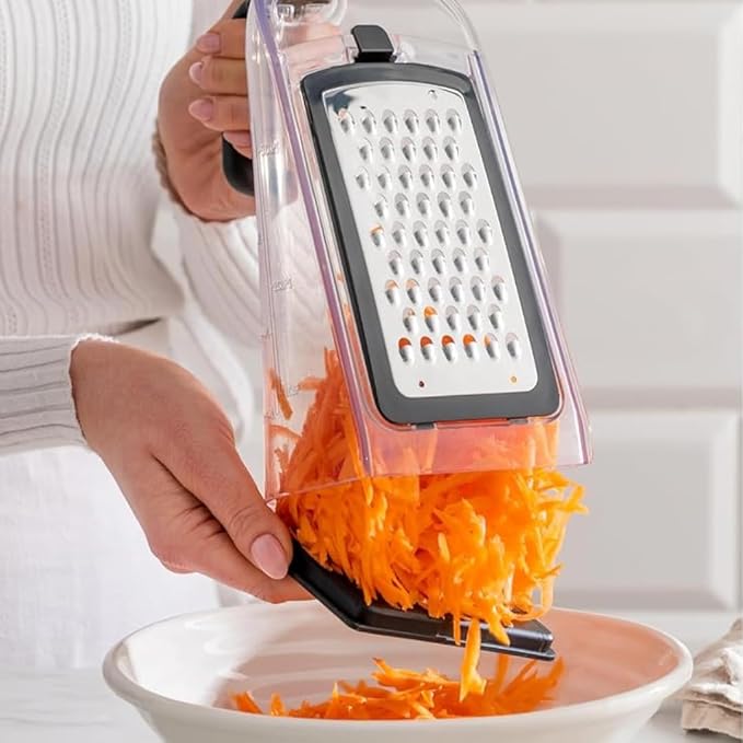 GINSU Plastic 3-in-1 Ergonomic Grater – 5x4x8in Multifunctional Cheese - Image 2