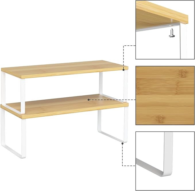 NEX Kitchen Cabinet and Counter Shelf Organizer, Stackable & Expandable - Image 5