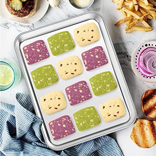 Baking Sheet with Silicone Mat Set of 4 [2 Sheets + 2 Mats], Deedro