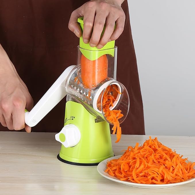 Ourokhome Rotary Cheese Grater Hand Crank, Kitchen Shredder Speed Mandolin - Image 9