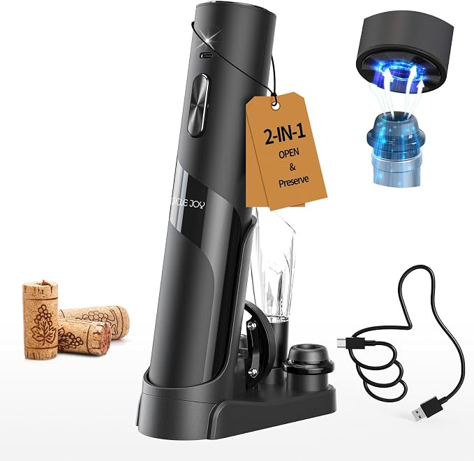 CIRCLE JOY Rechargeable Wine Opener Electric Wine Bottle Opener 7-in-1 Wine by CIRCLEJOY