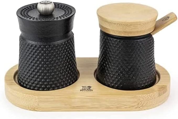 Peugeot Bali Black Cast-Iron Pepper Mill and Salt Cellar. - Image 3