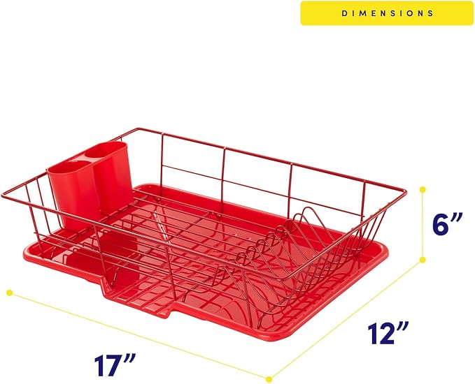 Sweet Home Collection Space-Saving 3-Piece Dish Drainer Rack Set: Efficient - Image 6
