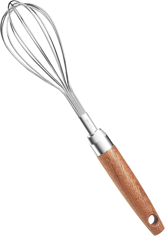 Stainless Steel Wire Whisk, Wooden Handle Kitchen Multi Function Non Stick by EVNSIX